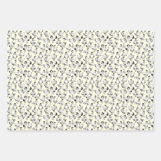 Funny Chickens Having Fun! Geschenkpapier Set (Vorderseite 3)