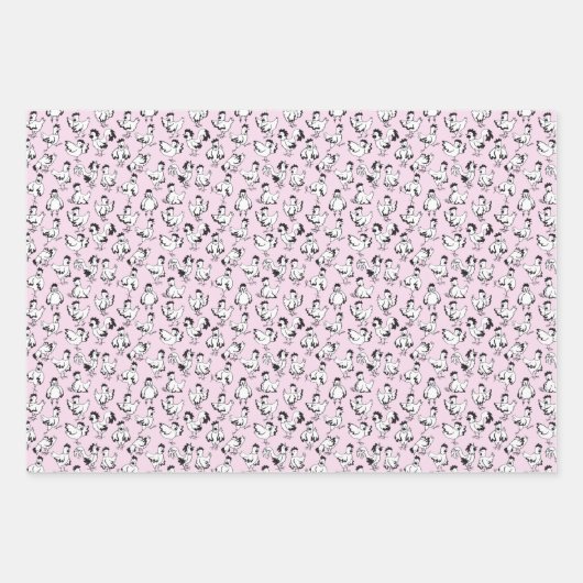 Funny Chickens Having Fun! Geschenkpapier Set (Vorderseite 2)