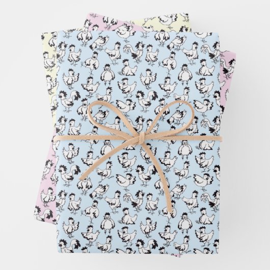 Funny Chickens Having Fun! Geschenkpapier Set (Beispiel)