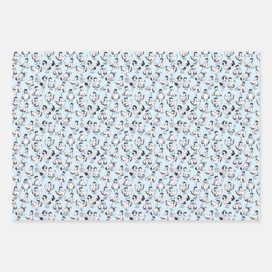 Funny Chickens Having Fun! Geschenkpapier Set (Vorderseite)