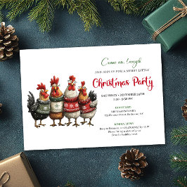 Funny Chickens Holiday Party Editable Invitation Einladung