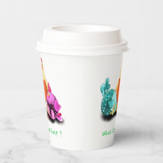 Funny Chickens Paper Cups - Benutzerdefinierter Te Pappbecher (Rechts)