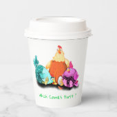 Funny Chickens Paper Cups - Benutzerdefinierter Te Pappbecher (Vorderseite)