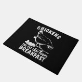 Funny Chickens Pet Gekackt Frühstück Bauer Fußmatte (Schrägansicht)