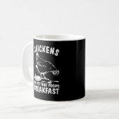 Funny Chickens Pet Gekackt Frühstück Bauer Kaffeetasse (Vorderseite Links)