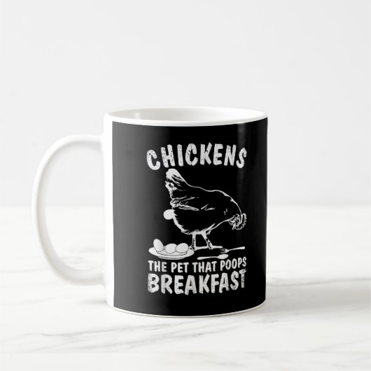 Funny Chickens Pet Gekackt Frühstück Bauer Kaffeetasse (Links)