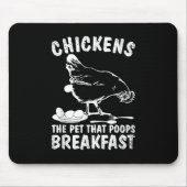 Funny Chickens Pet Gekackt Frühstück Bauer Mousepad (Vorne)