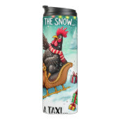 Funny Chickens Pulling Sleigh Thermosbecher (Nach rechts gedreht)