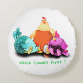 Funny Chickens Round Pillow - Benutzerdefinierter Rundes Kissen (Vorderseite)