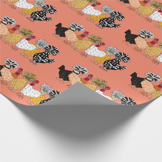 Funny Chickens und polnische Hühner Geschenkpapier (Ecke)