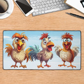 Funny Chickens Whimsical Niedlich Farm Animal Schreibtischunterlage