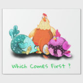 Funny Chickens Wrapping Paper Geschenkpapier (Flach)