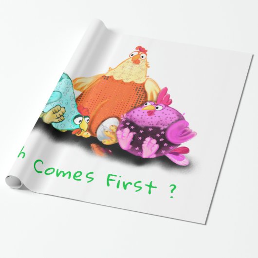 Funny Chickens Wrapping Paper Geschenkpapier (Ungerollt)