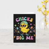 Funny Chicks Dig Me für Männer Jungen Kinder Kinde Karte (Gelbe Blume)