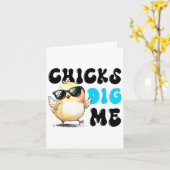 Funny Chicks Dig Me Osterfest Ostern 1 Karte (Gelbe Blume)