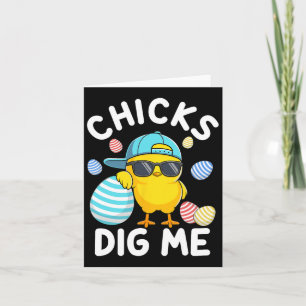 Funny Chicks Dig Me Osterkind Jungs Männer glückli Karte