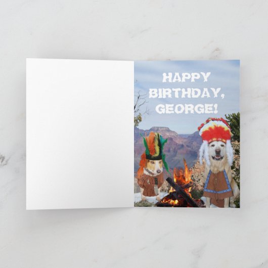 Funny Chief Hund/Labrador Smoke signalisiert Gebur Karte (Innenseite)