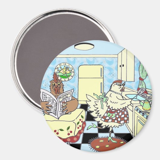 Funny chiens Magnet (Vorderseite/Rückseite)