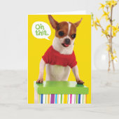 Funny Chihuahu Hund mit Lisp Belated Birthday Card Karte (Gelbe Blume)