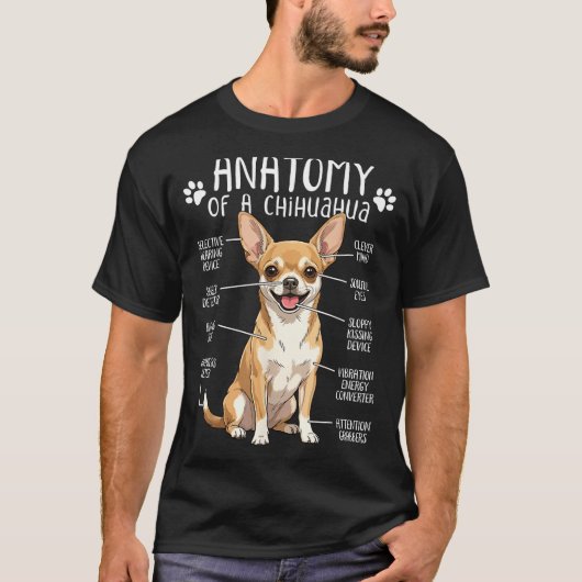Funny Chihuahua Anatomy Of A Chihuahua Dog Owner P T-Shirt (Vorderseite)