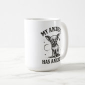 Funny Chihuahua Anxiety Shirt – Distressed Nervous Kaffeetasse (VorderseiteRechts)