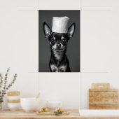 Funny Chihuahua Bathroom Art Print, Toilet Paper Poster (Küche)