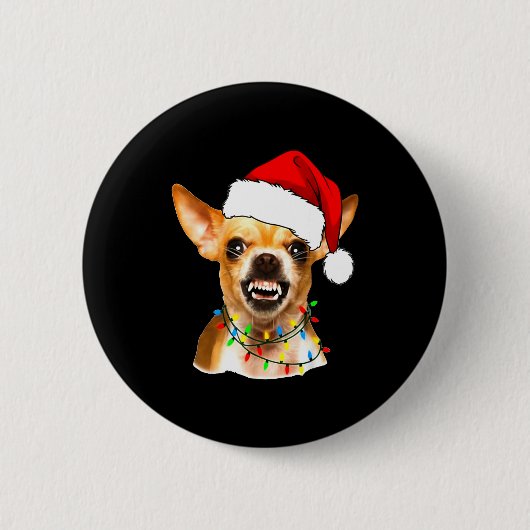 Funny Chihuahua Christmas Shirt For Dog Lovers Wom Button (Vorderseite)