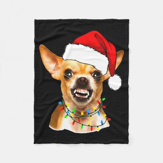 Funny Chihuahua Christmas Shirt For Dog Lovers Wom Fleecedecke (Vorderseite)