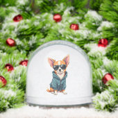 Funny Chihuahua Dog Easily Distracted By Large Dog Schneekugeln (Weihnachten)