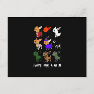 Funny Chihuahua Dog Halloween Happy Halloween Ankündigungspostkarte