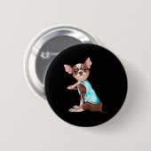 Funny Chihuahua Dog I Liebe Vater Tattoo Funny Chi Button (Vorne & Hinten)