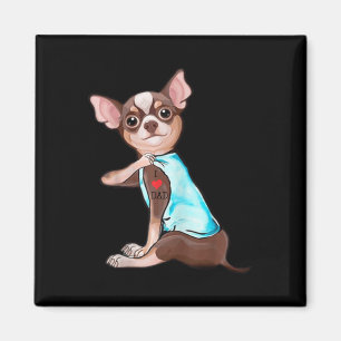 Funny Chihuahua Dog I Liebe Vater Tattoo Funny Chi Magnet