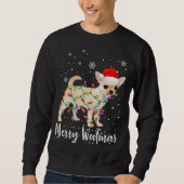 Funny Chihuahua Dog Light Frohe Weihnachten Weihna Sweatshirt (Vorderseite)