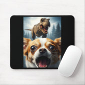 Funny Chihuahua Dog Selfie With T-rex Women Men Ki Mousepad (Mit Mouse)