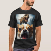 Funny Chihuahua Dog Selfie With T-rex Women Men Ki T-Shirt (Vorderseite)