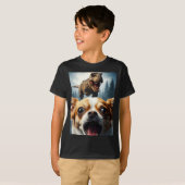 Funny Chihuahua Dog Selfie With T-rex Women Men Ki T-Shirt (Vorne ganz)