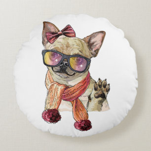 Funny Chihuahua Dog Throw Pillow Rundes Kissen