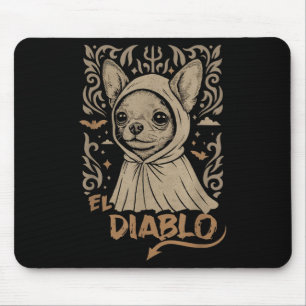 Funny Chihuahua El Diablo.small Devil Retro Hallo Mousepad
