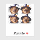 Funny Chihuahua Halloween HexenkKostüm � Niedliche Aufkleber (Blatt)