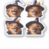 Funny Chihuahua Halloween HexenkKostüm � Niedliche Aufkleber (Vorderseite)