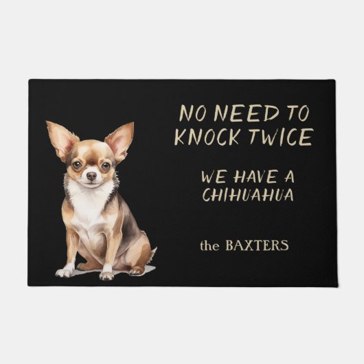 Funny Chihuahua Hund braucht nicht zweimal zu stoß Fußmatte (Vorderseite)