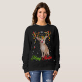 Funny Chihuahua Hund mit Antlern Frohe Weihnachten Sweatshirt (Vorne ganz)
