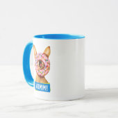 Funny Chihuahua Hund mit Sprinkle Donut auf Nase Tasse (Vorderseite Links)