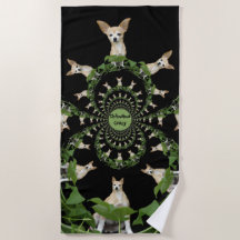 Funny Chihuahua Hund Niedlich Tan White Psychedeli