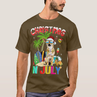 Funny Chihuahua in Weihnachtsmannmütze Sonnenbrill T-Shirt