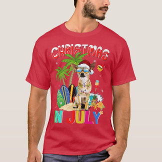 Funny Chihuahua in Weihnachtsmannmütze Sonnenbrill T-Shirt