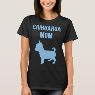 Funny Chihuahua Mama mit einer blauen Silhouette e T-Shirt