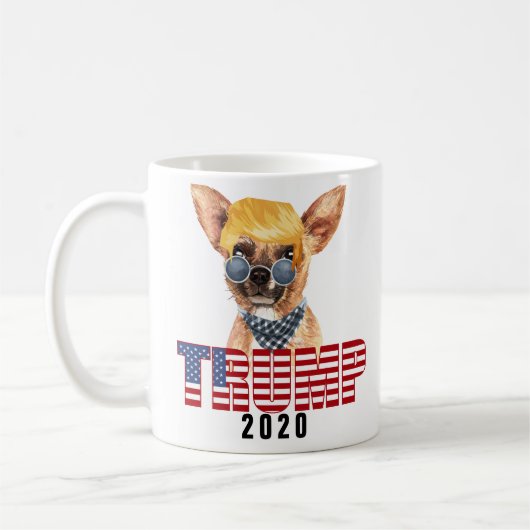 Funny Chihuahua mit Trump-Haar Kaffeetasse (Links)