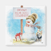 Funny Chihuahua Snowman Magnet (Vorne)