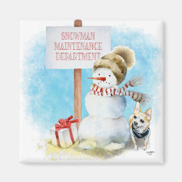 Funny Chihuahua Snowman Magnet